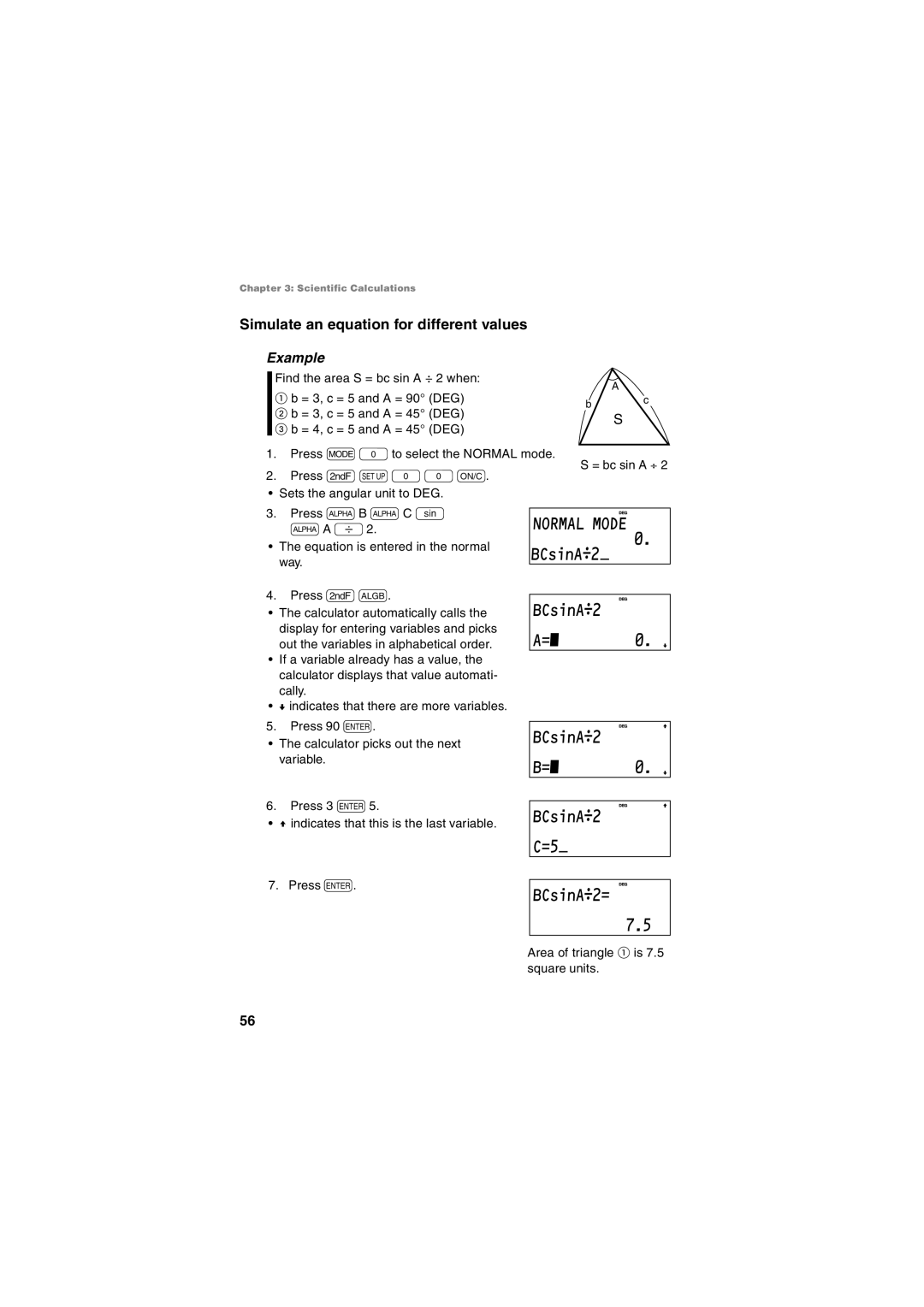 Sharp EL-5250, EL-5230 operation manual BCsinA2 BCsinA2=, Simulate an equation for different values 