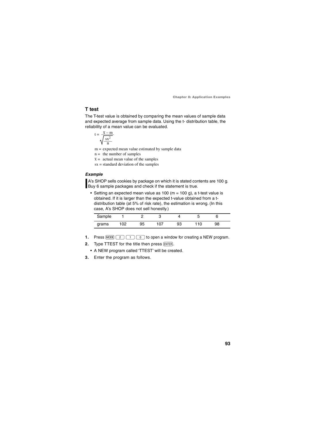 Sharp EL-5230, EL-5250 operation manual Test 