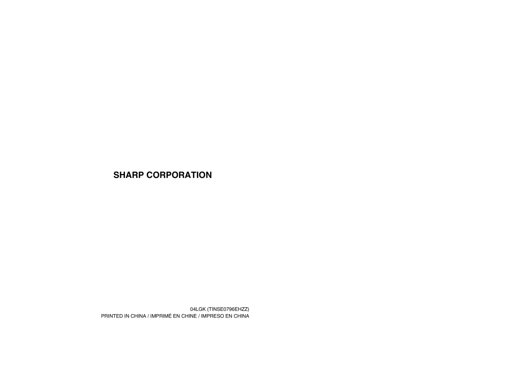 Sharp EL-5250, EL-5230 operation manual Sharp Corporation, 04LGK TINSE0796EHZZ 
