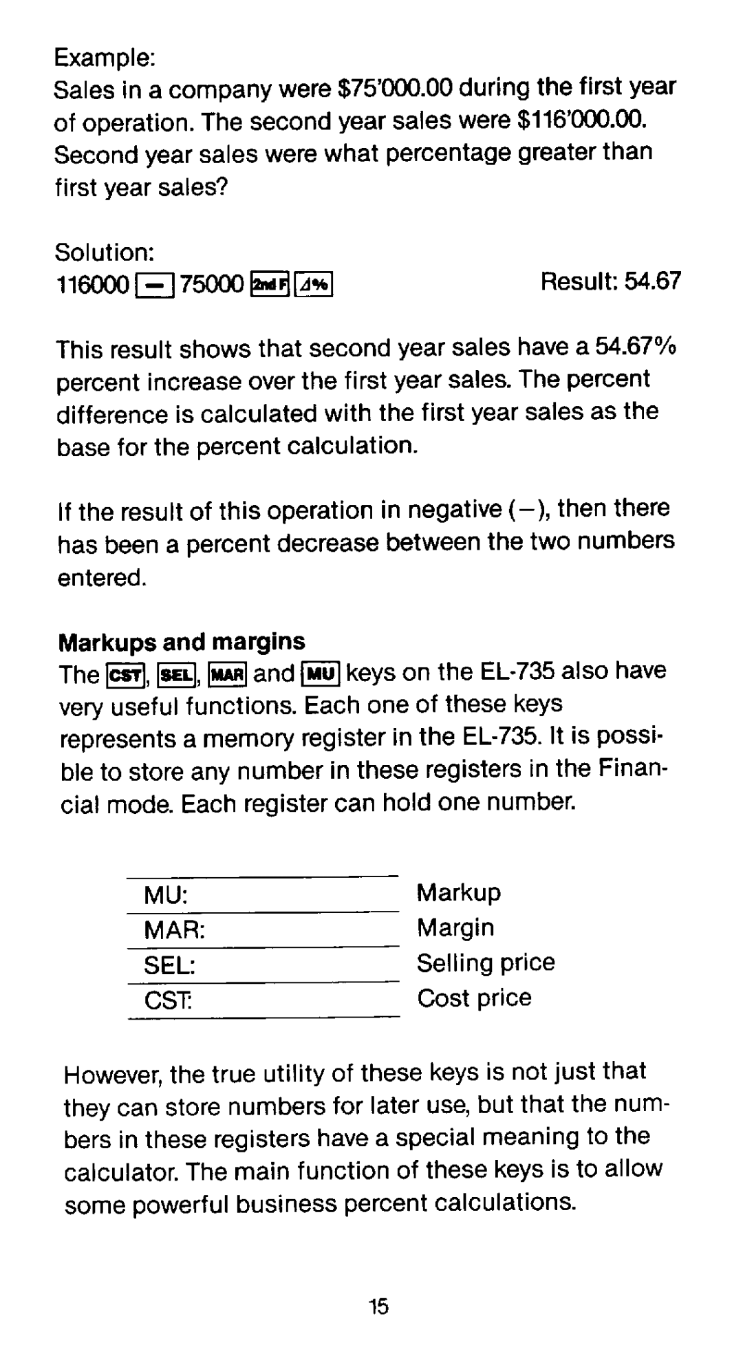 Sharp EL-735 manual 