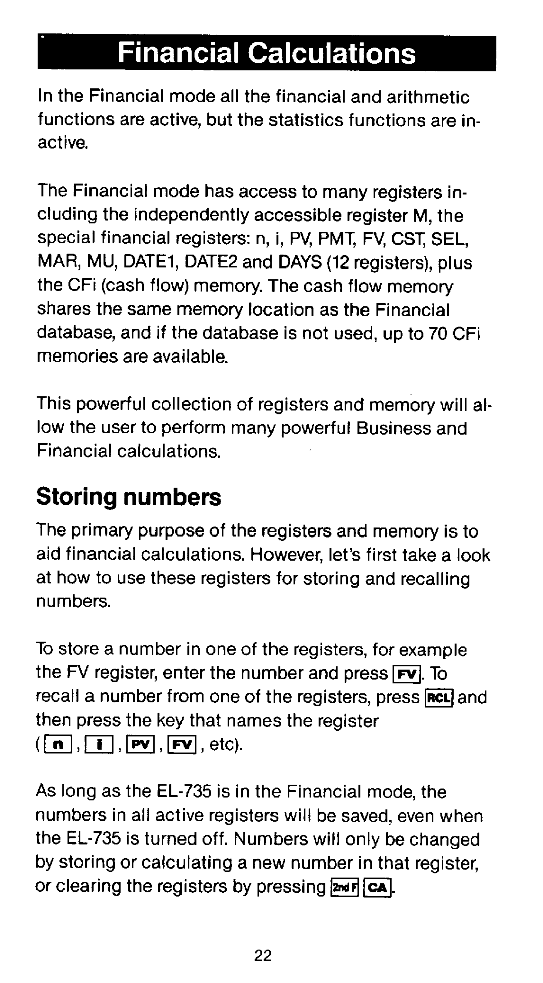 Sharp EL-735 manual 