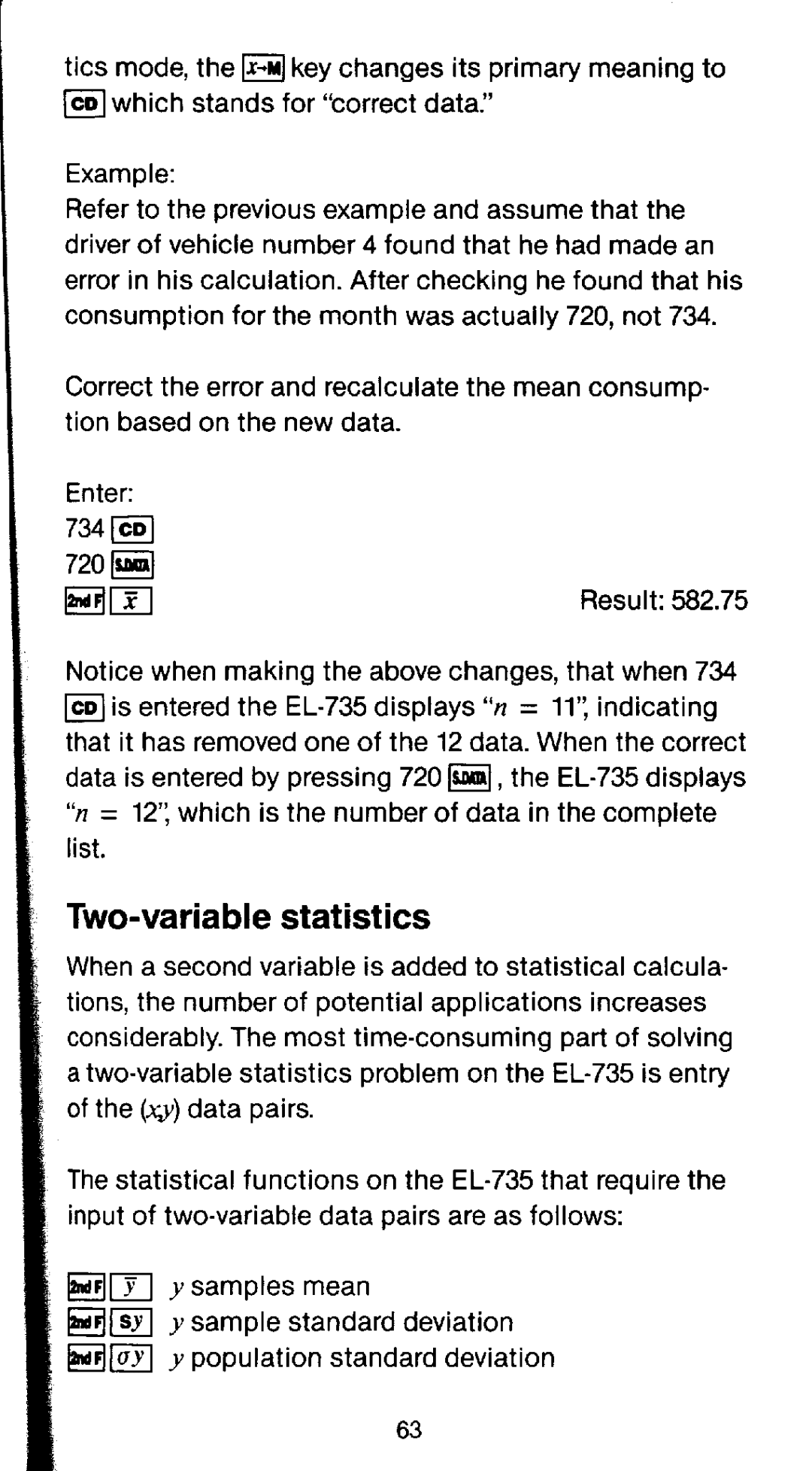 Sharp EL-735 manual 