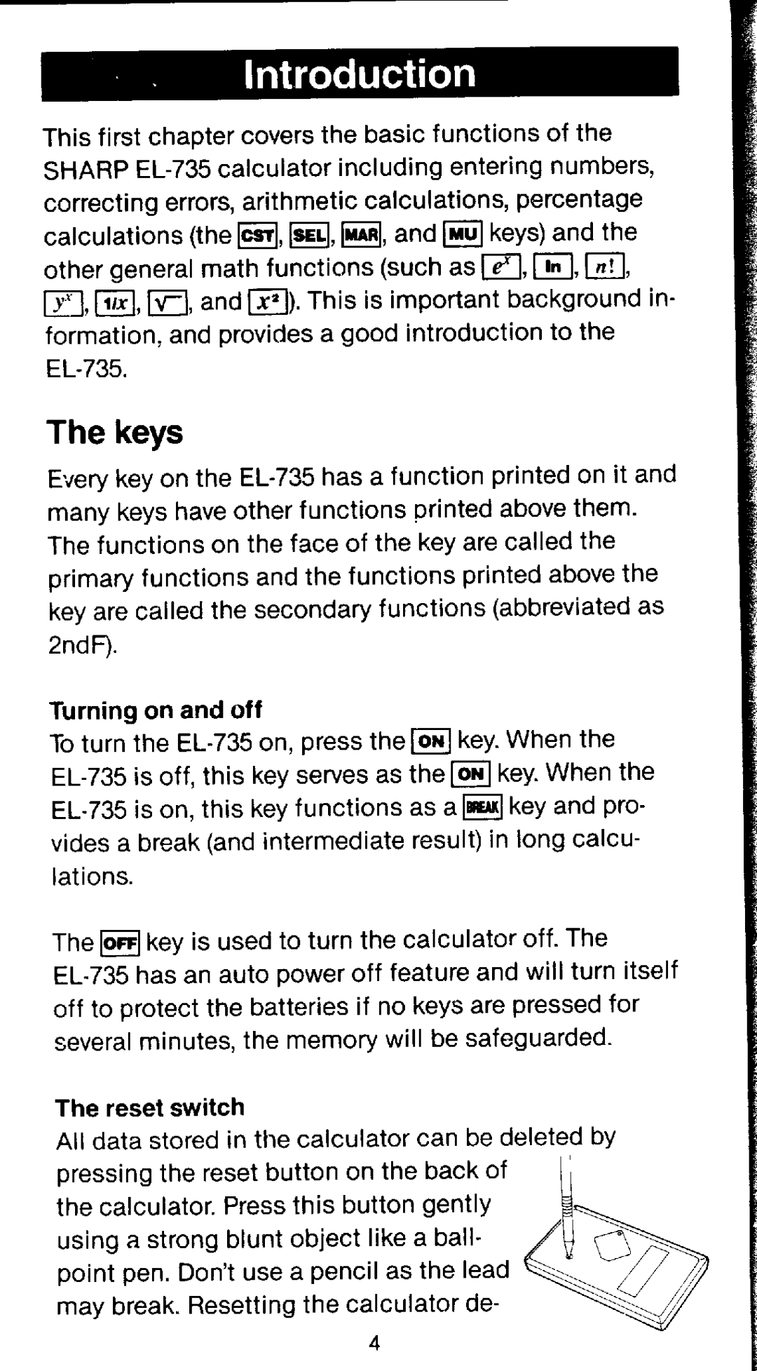 Sharp EL-735 manual 