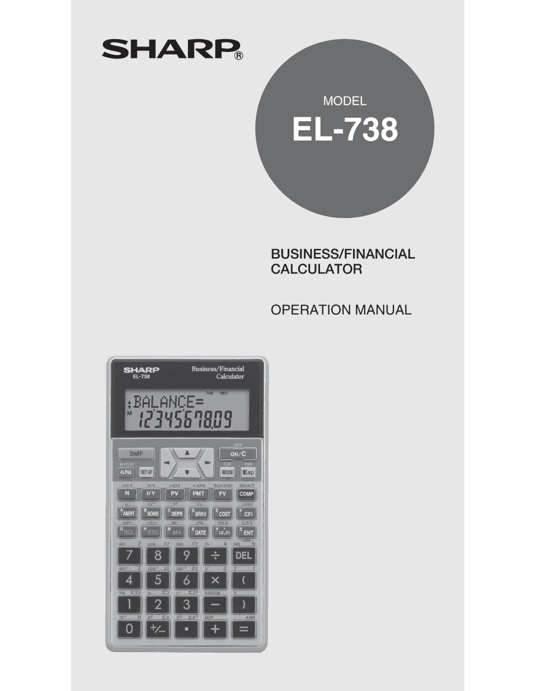 Sharp EL-738 operation manual 