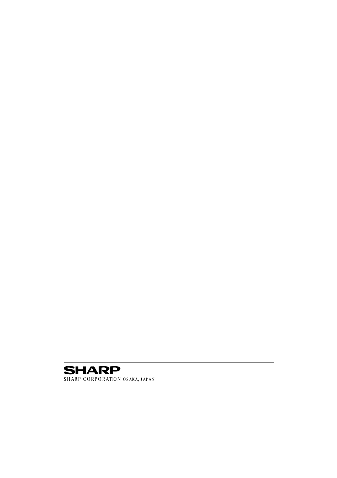 Sharp EL-9400, EL-9600c, EL-9650 manual Sharp Corporation OSAKA, Japan 