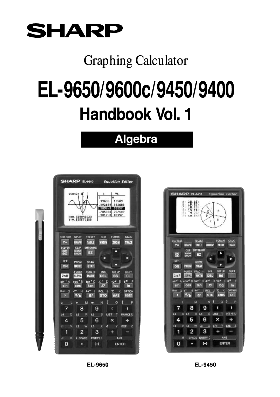 Sharp manual EL-9400, EL-9600/9400, Handbook Vol, Graphing Calculator, Programmes 