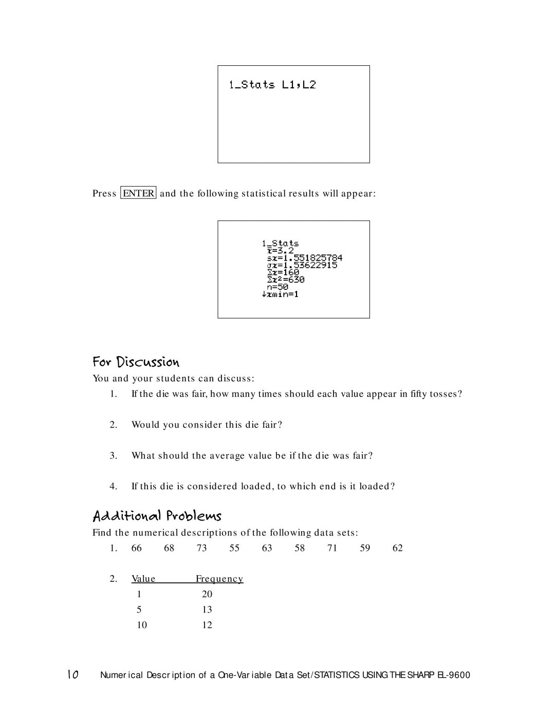 Sharp EL-9600 manual Additional Problems 