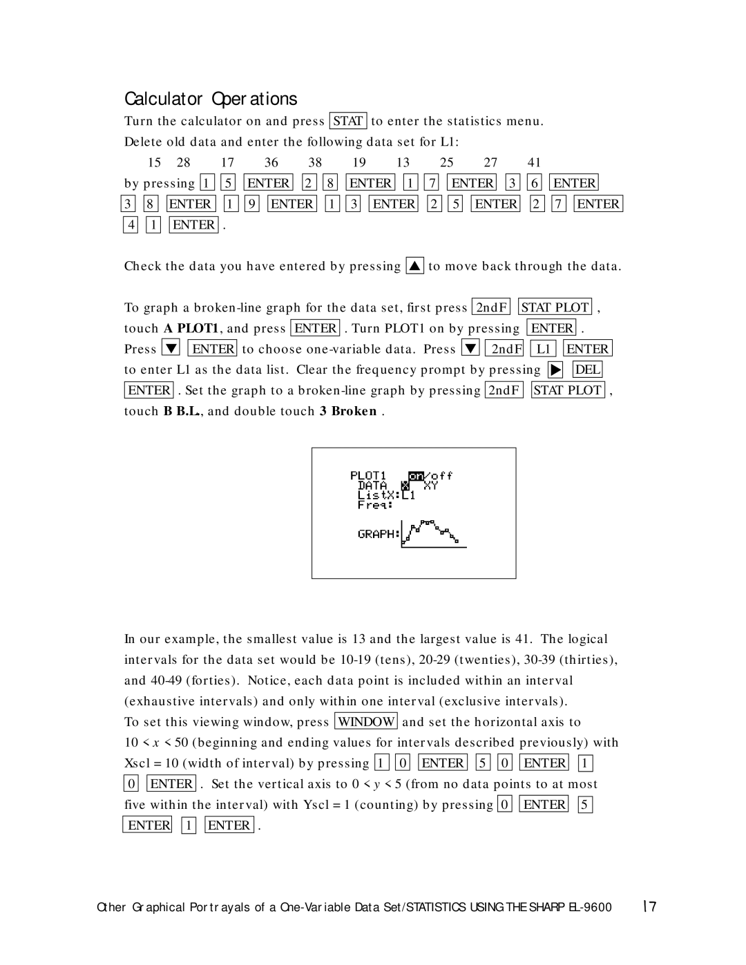 Sharp EL-9600 manual Stat, Enter DEL 