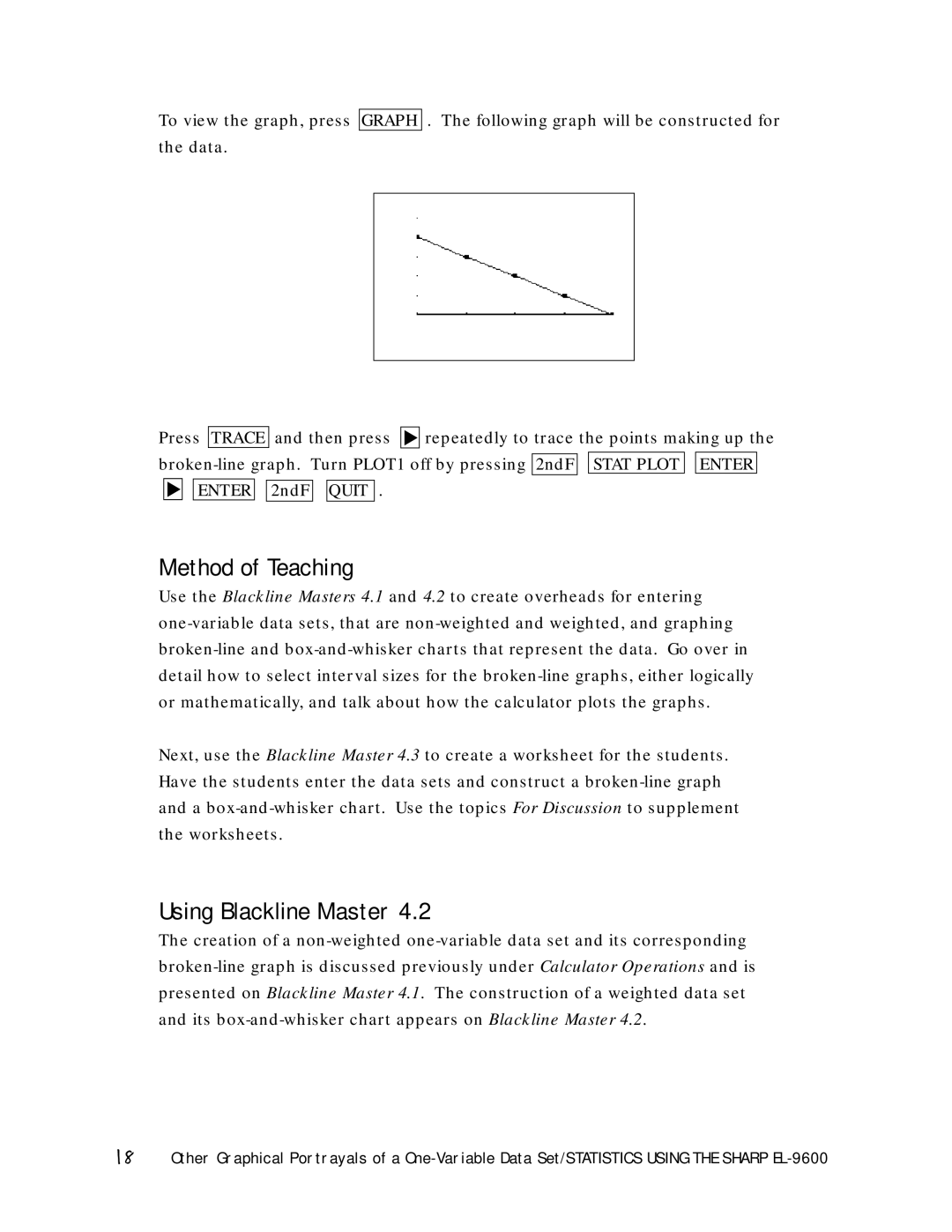 Sharp EL-9600 manual Trace, Quit 