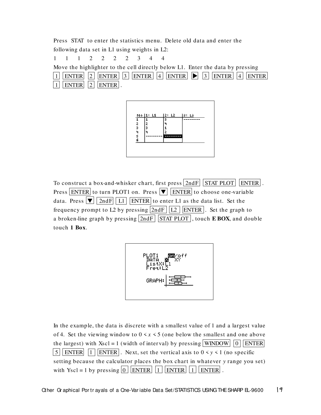 Sharp EL-9600 manual Stat Plot Enter 