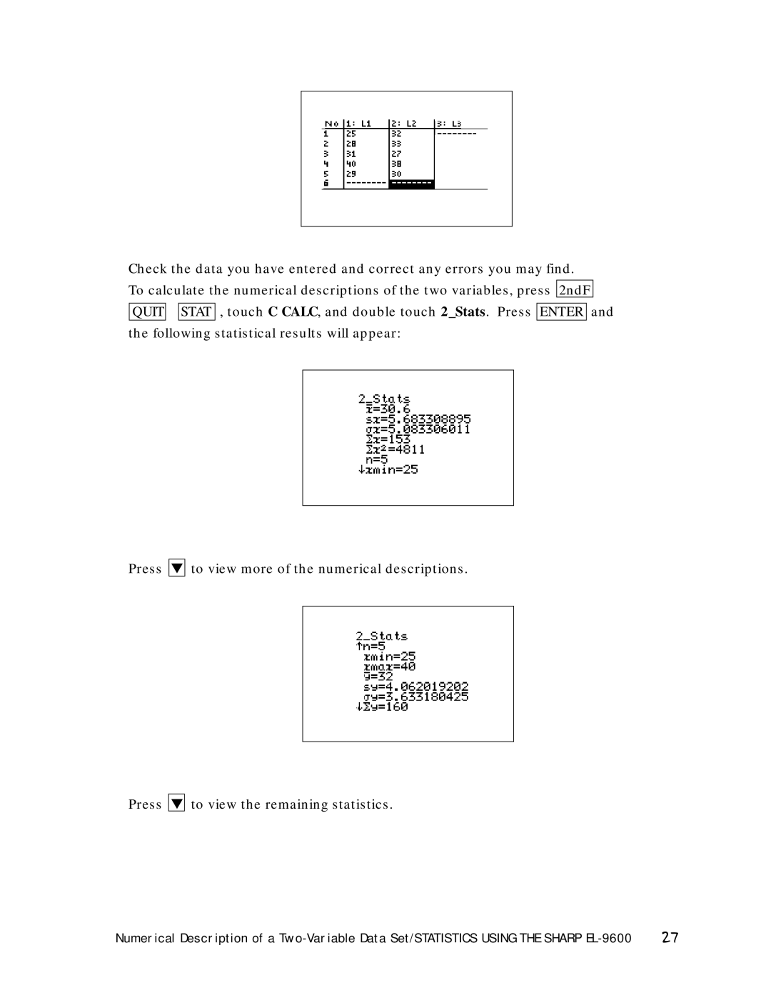 Sharp EL-9600 manual 