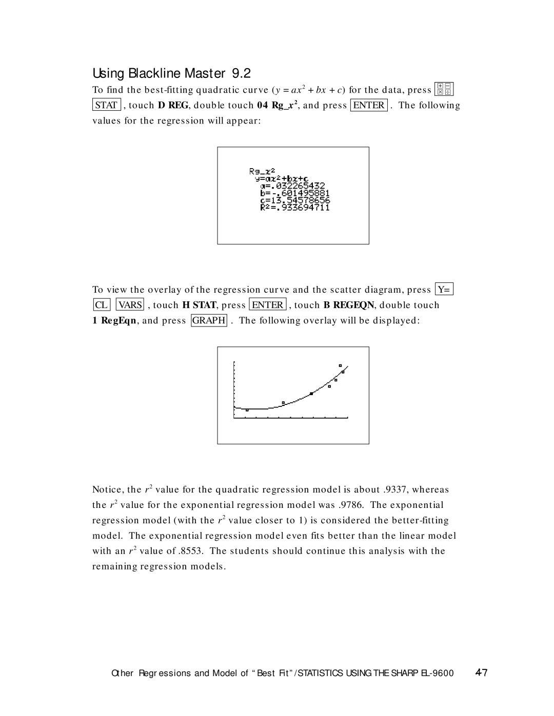 Sharp EL-9600 manual Using Blackline Master 