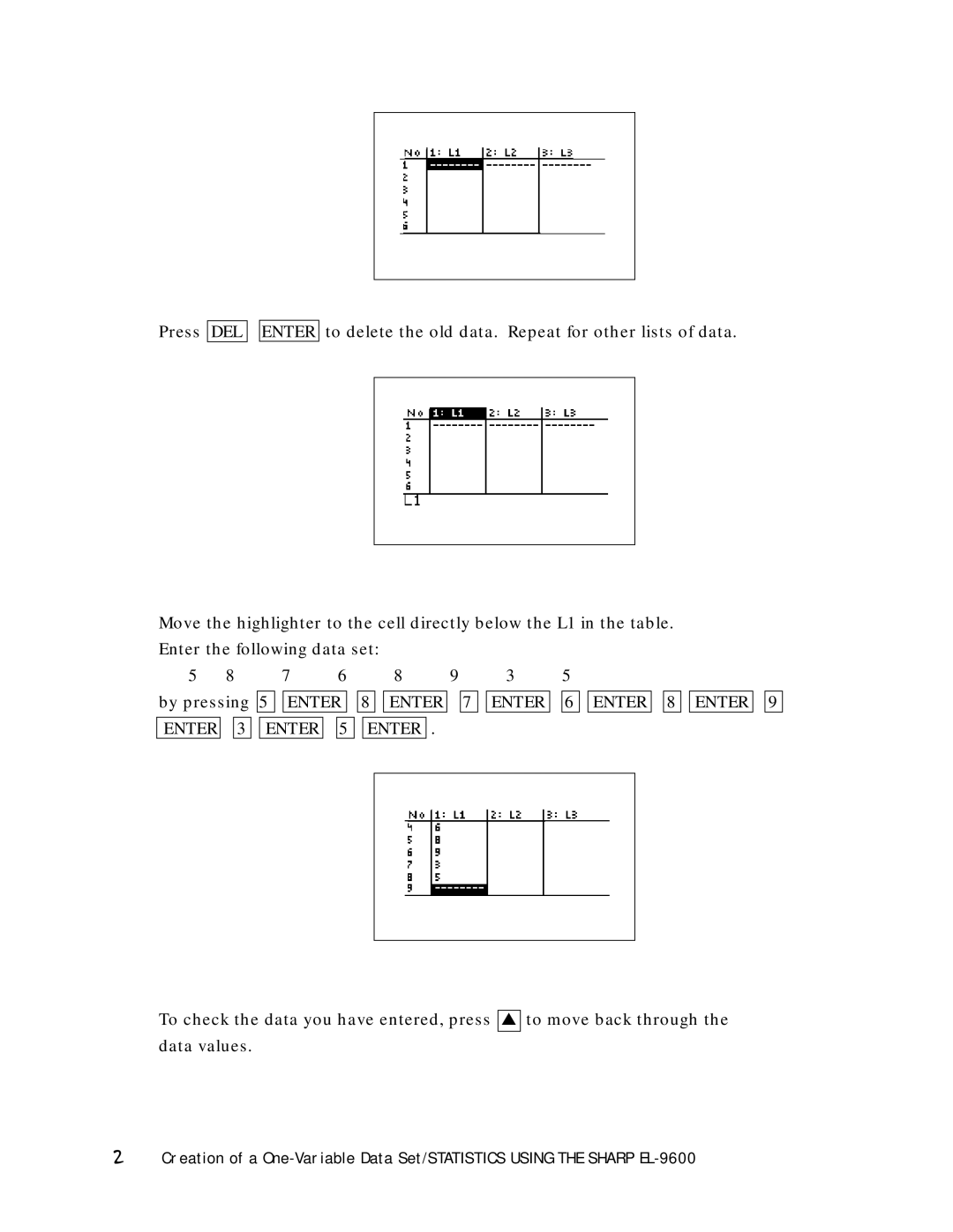 Sharp EL-9600 manual 