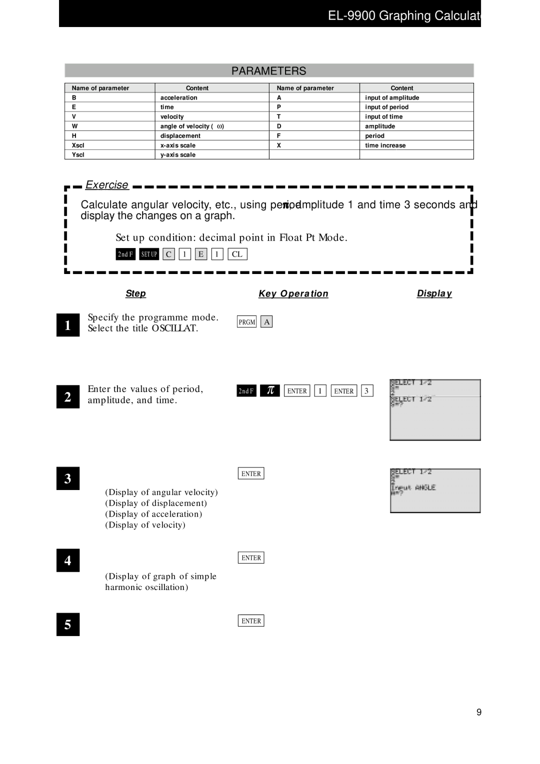 Sharp EL-9900 manual Specify the programme mode 