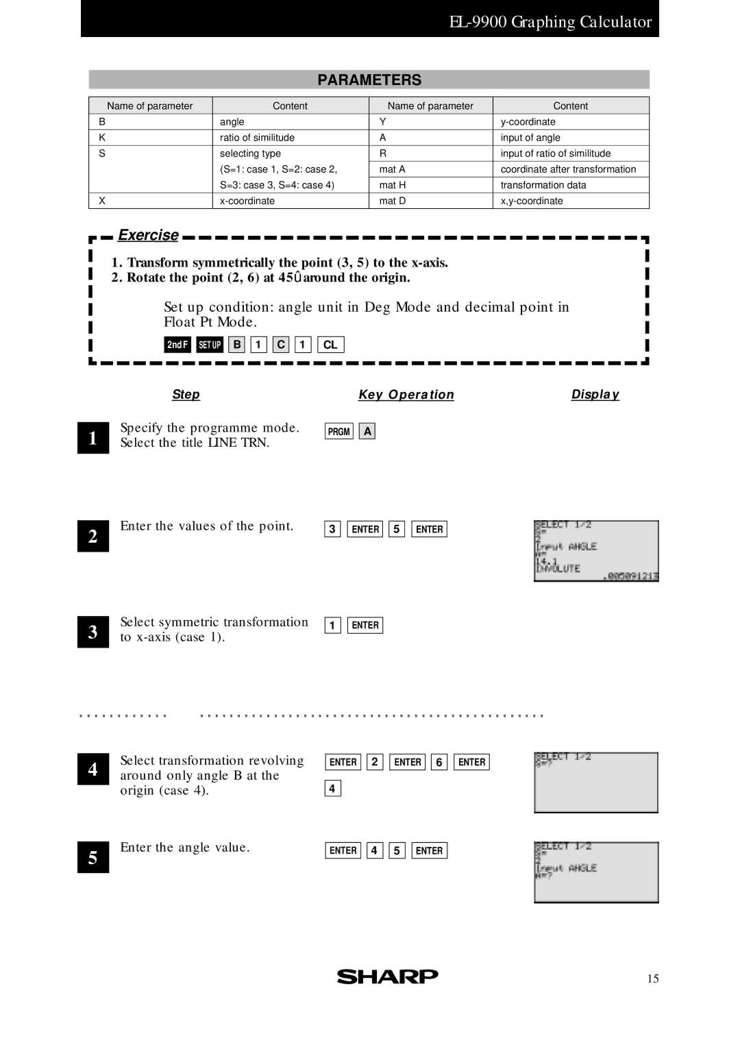 Sharp EL-9900 manual Select the title Line TRN 