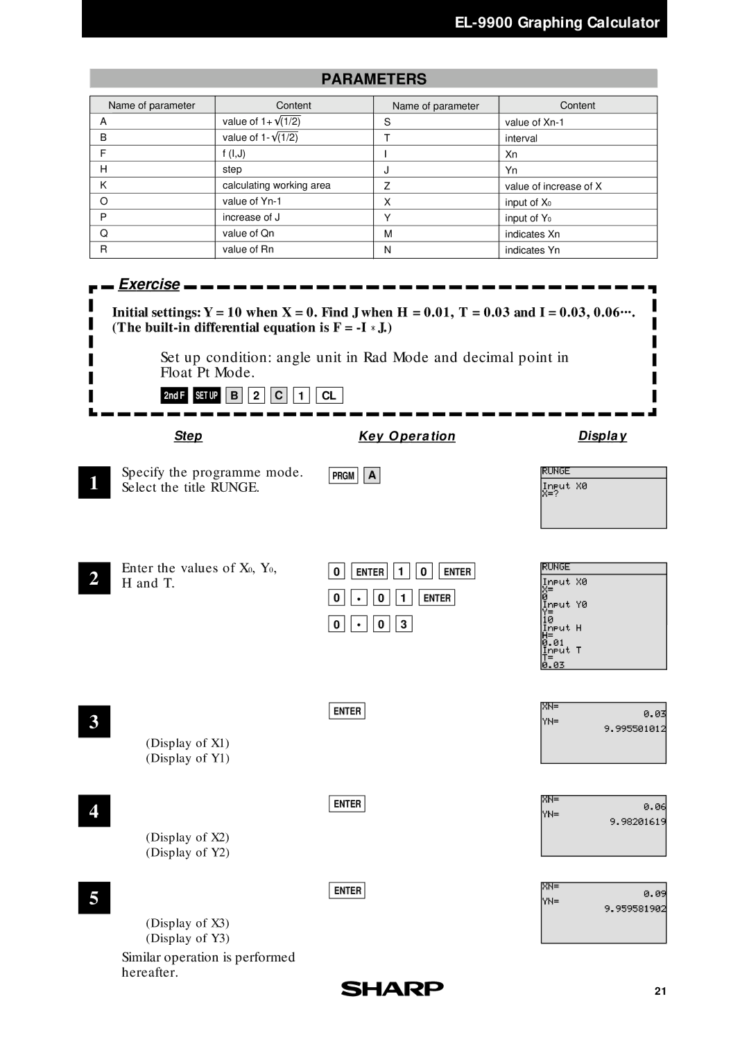 Sharp EL-9900 manual Similar operation is performed hereafter 