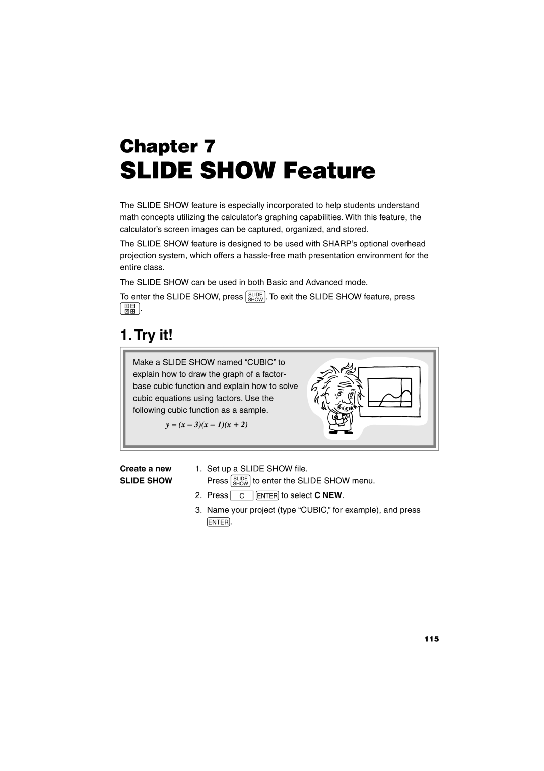 Sharp EL-9900 operation manual Slide Show Feature, Create a new 