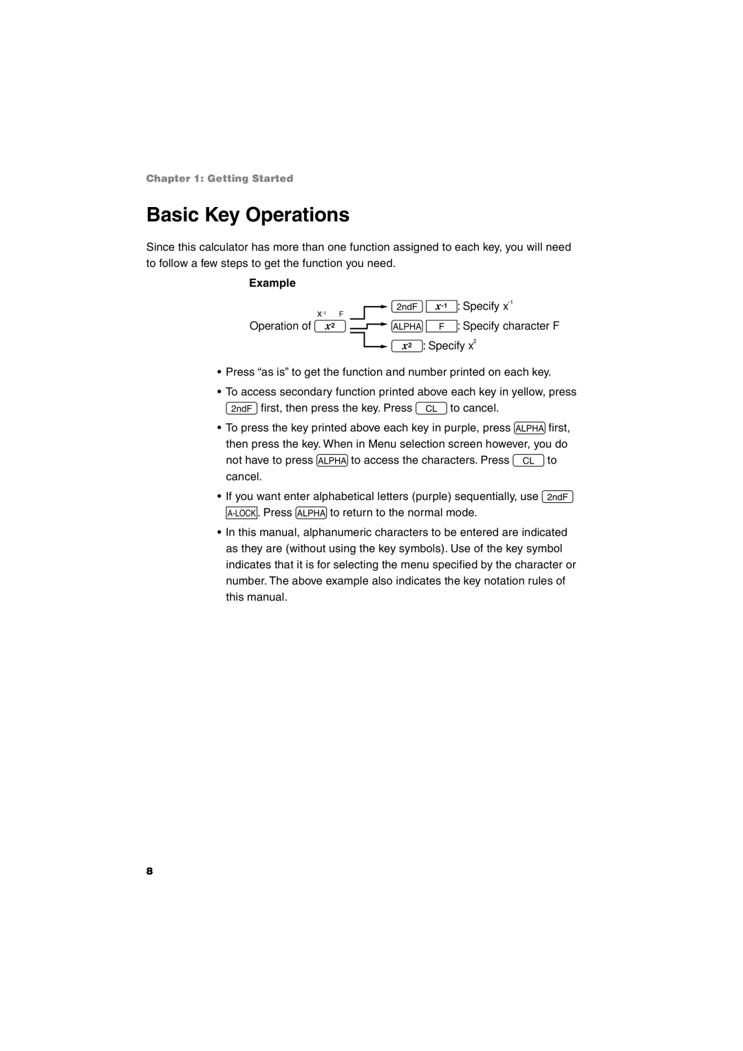 Sharp EL-9900 operation manual Basic Key Operations, Example 