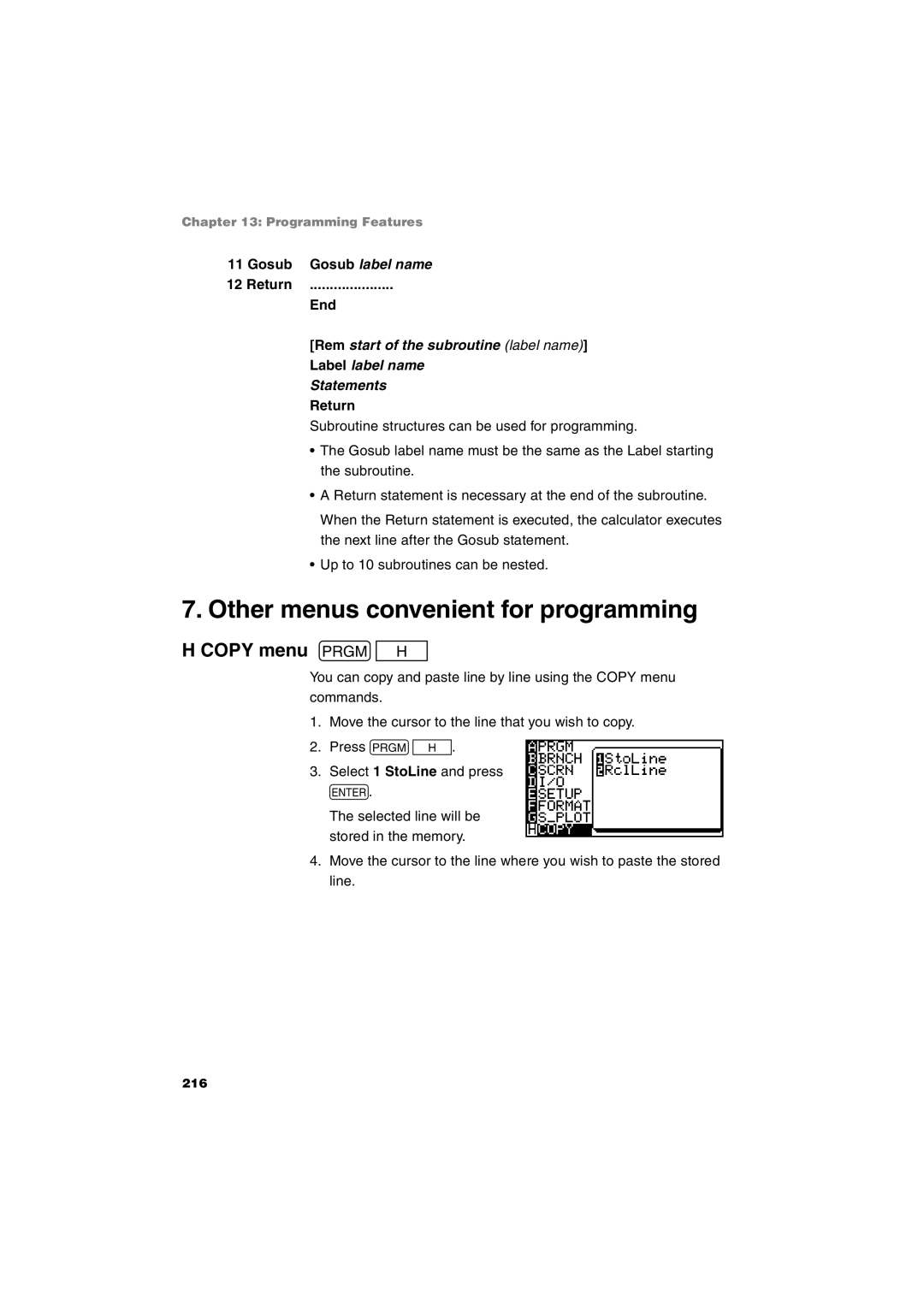 Sharp EL-9900 operation manual Other menus convenient for programming, Copy menu PH 