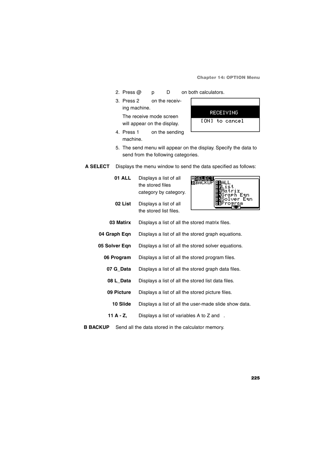 Sharp EL-9900 operation manual 225 