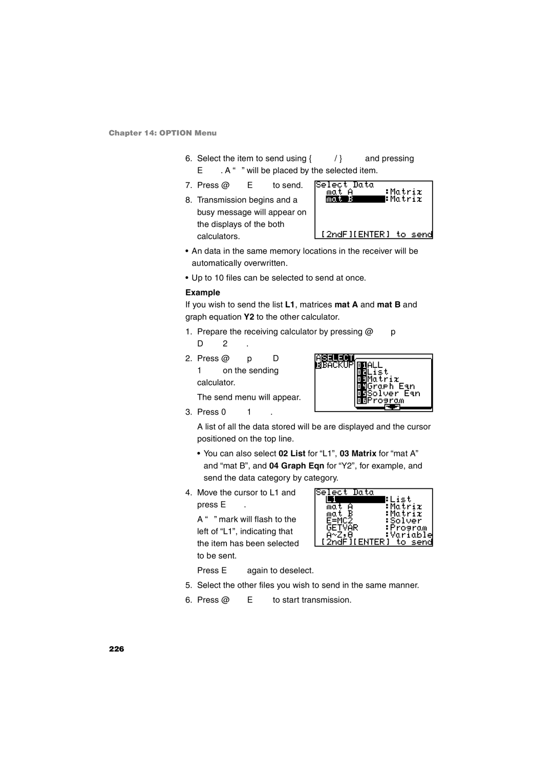 Sharp EL-9900 operation manual 226 