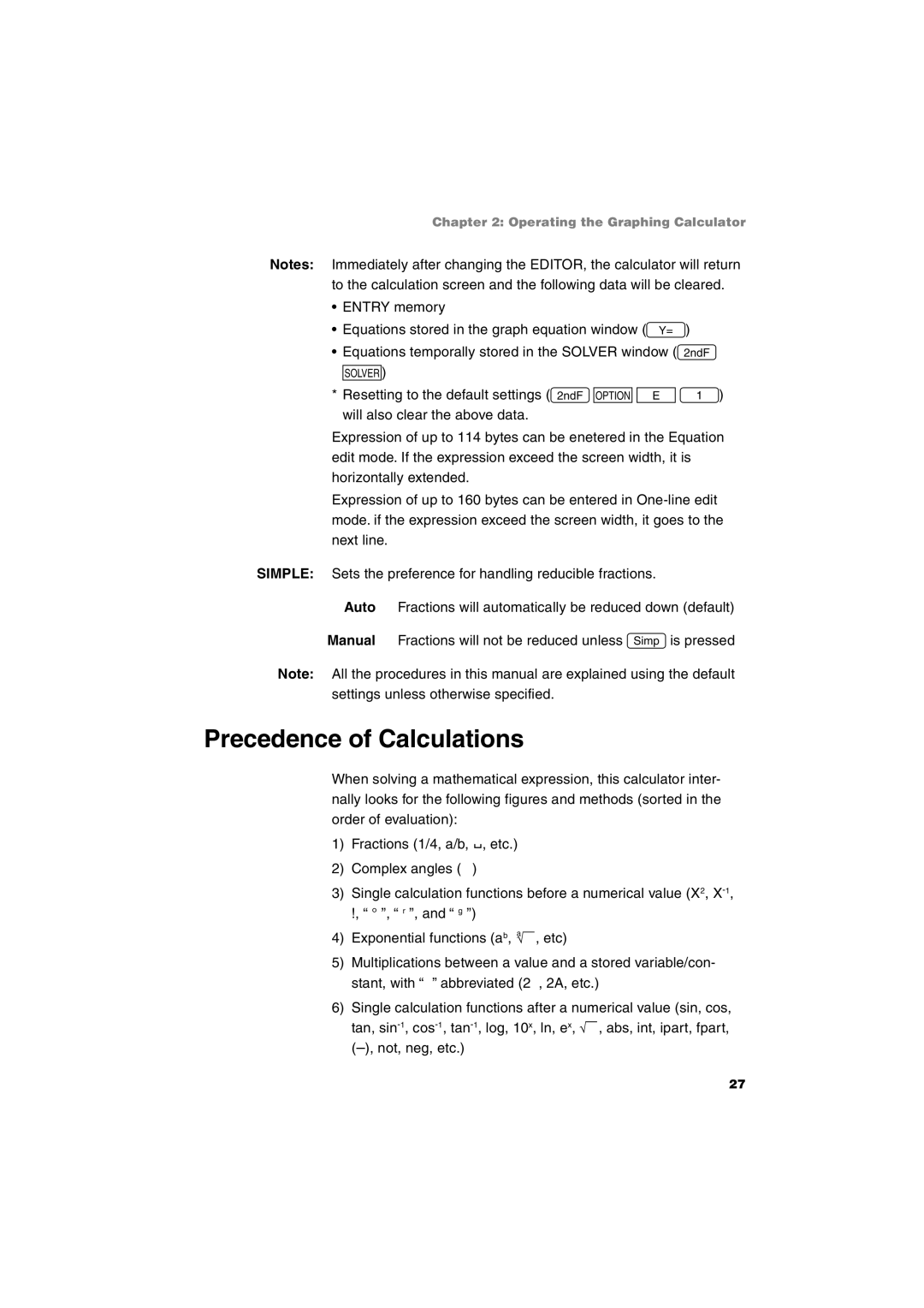 Sharp EL-9900 operation manual Precedence of Calculations 