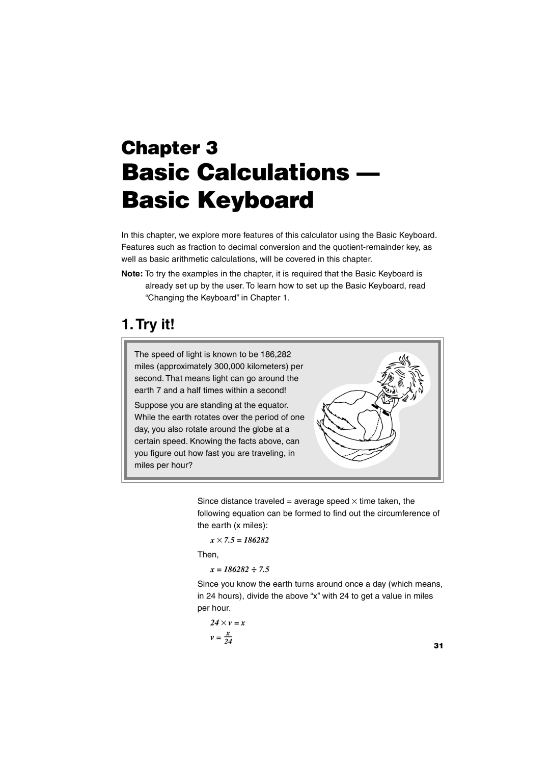 Sharp EL-9900 operation manual Basic Calculations Basic Keyboard, Try it 