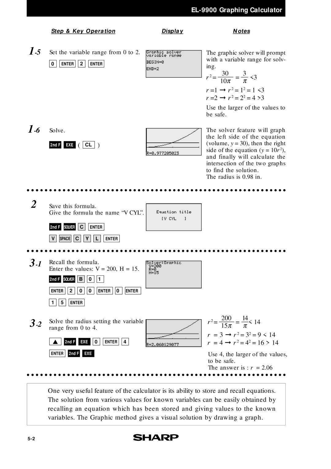 Sharp EL9900 manual 10π, 200 15 π 