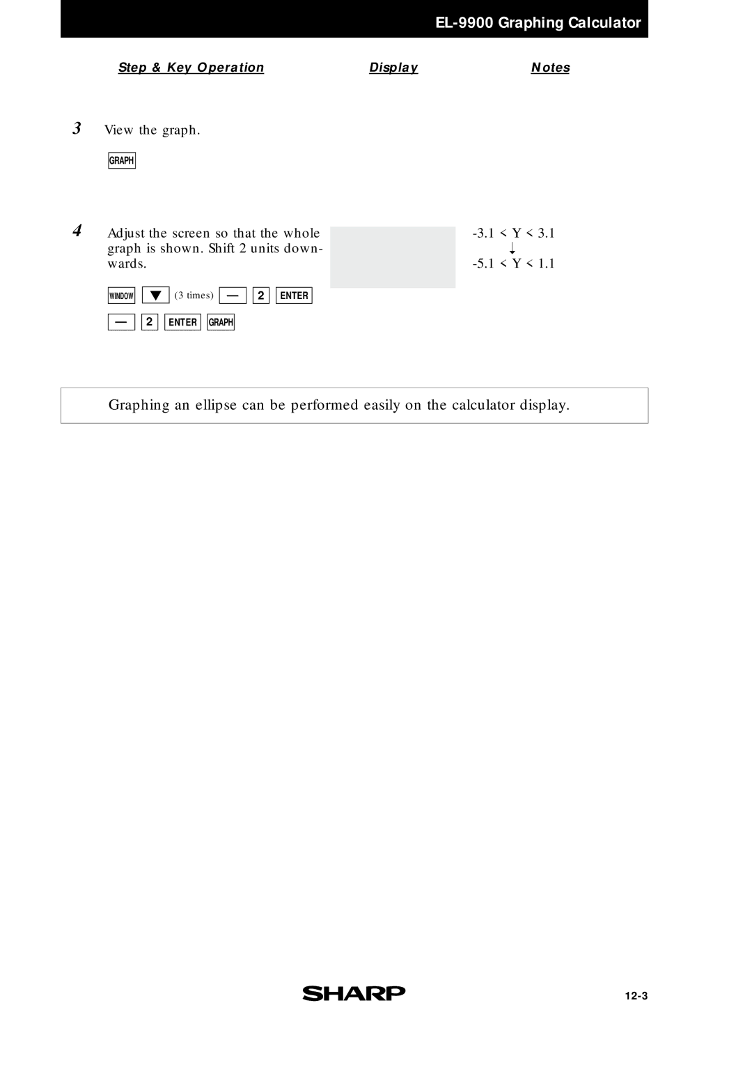 Sharp EL9900 manual View the graph 