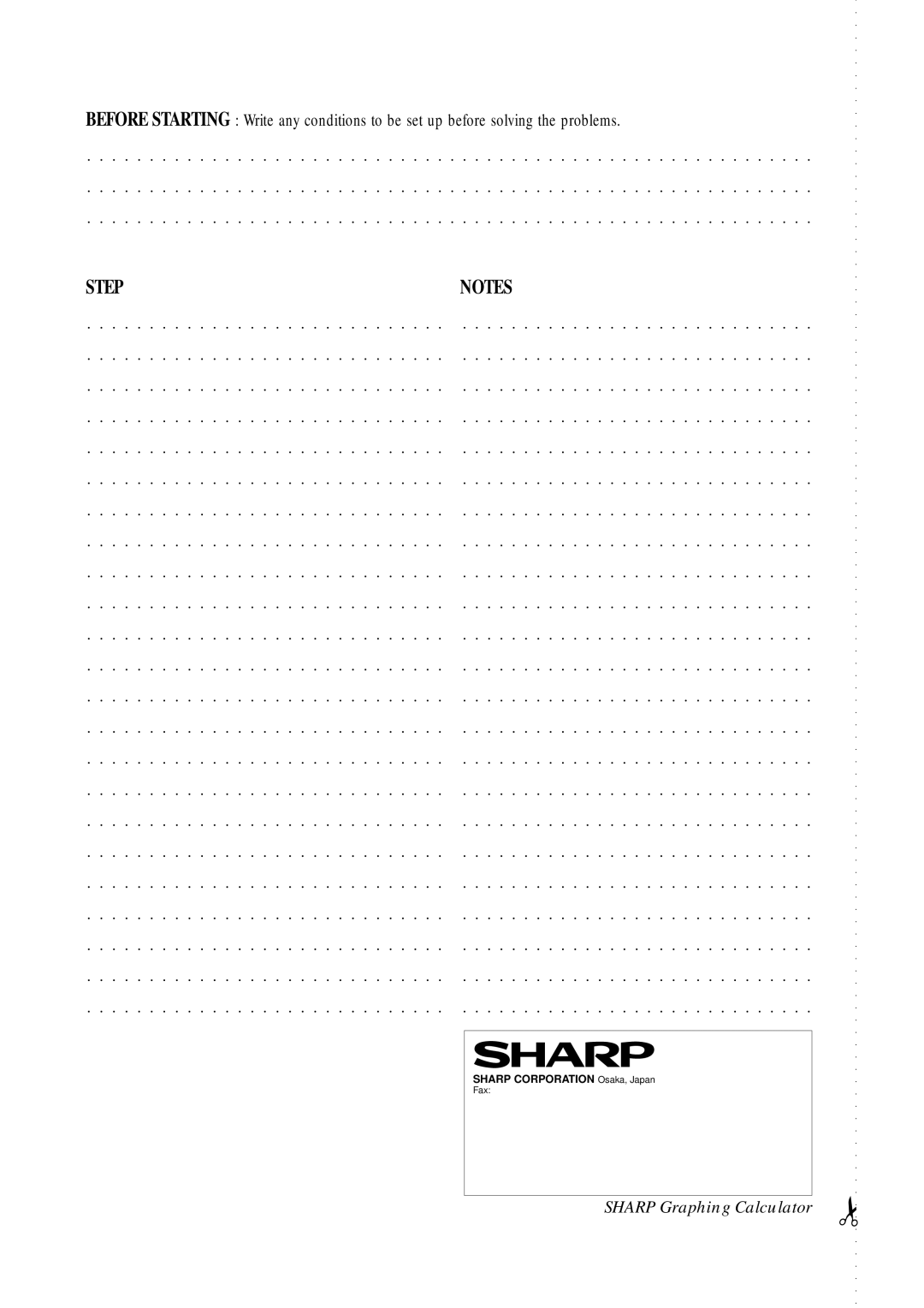 Sharp EL9900 manual Step 