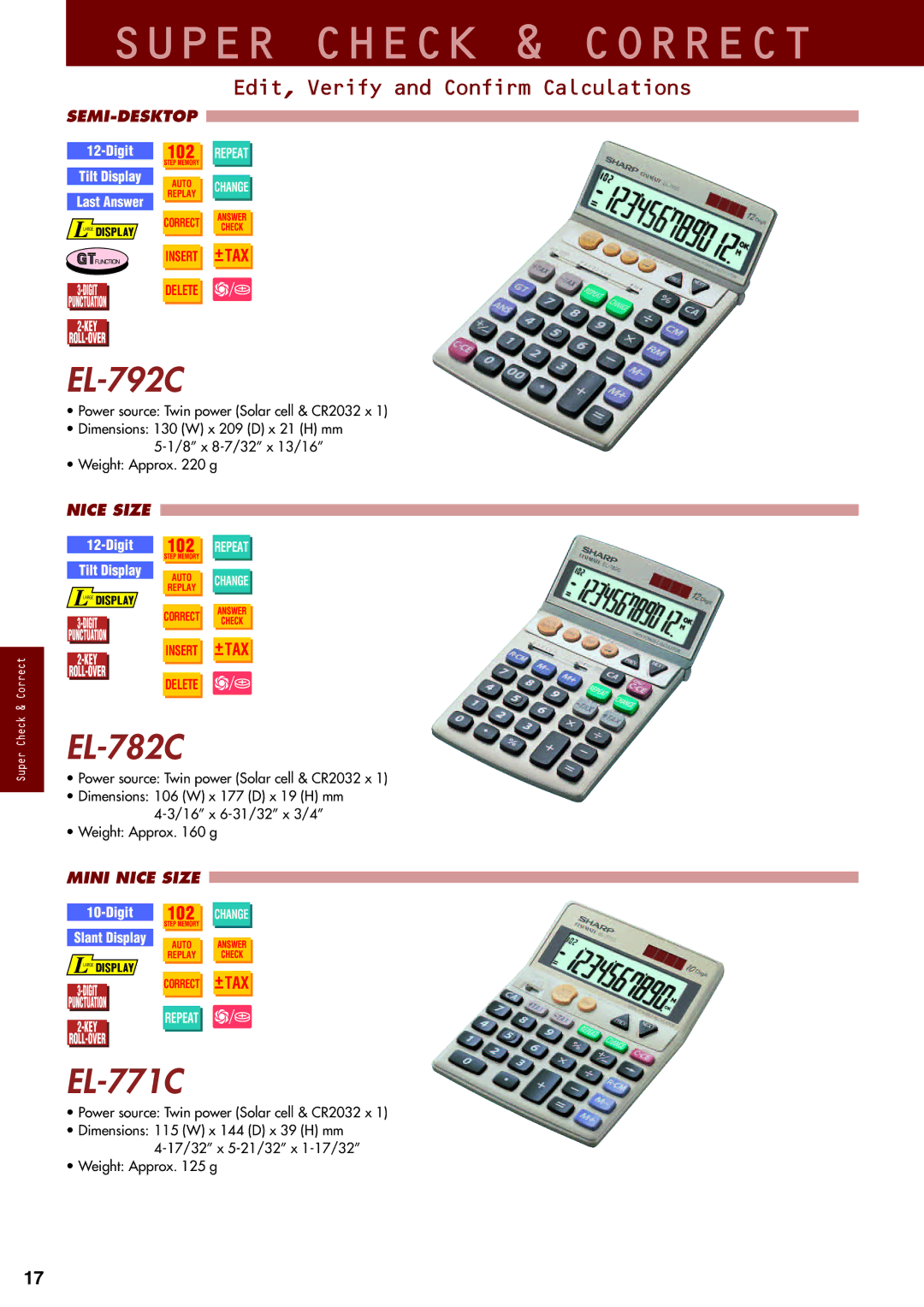 Sharp electronic calculator manual Super Check & Correct 