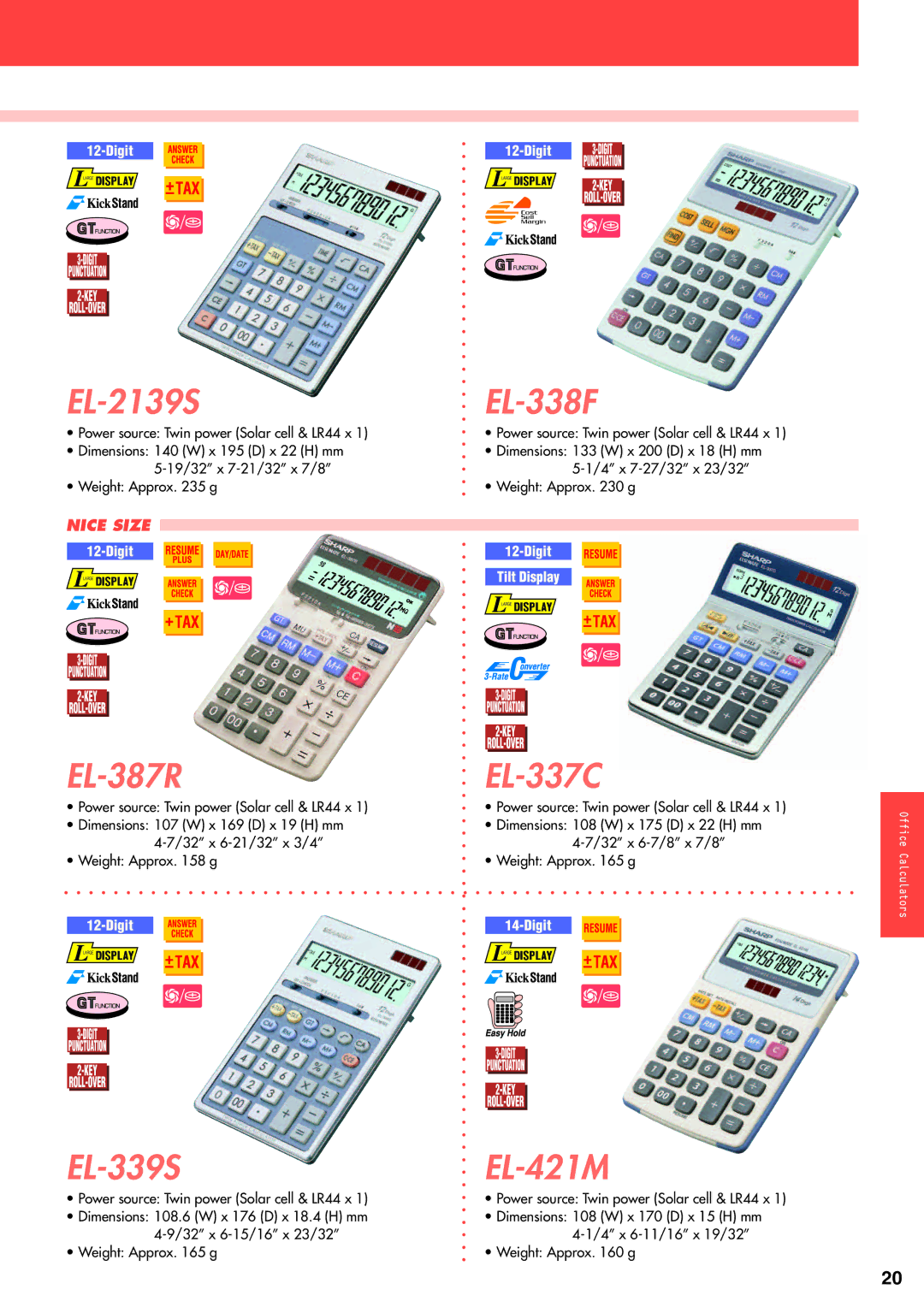 Sharp electronic calculator manual EL-2139S EL-338F 