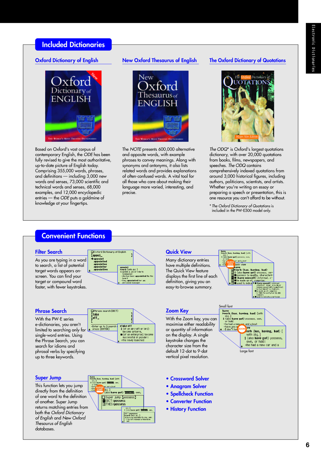 Sharp electronic calculator manual Included Dictionaries 