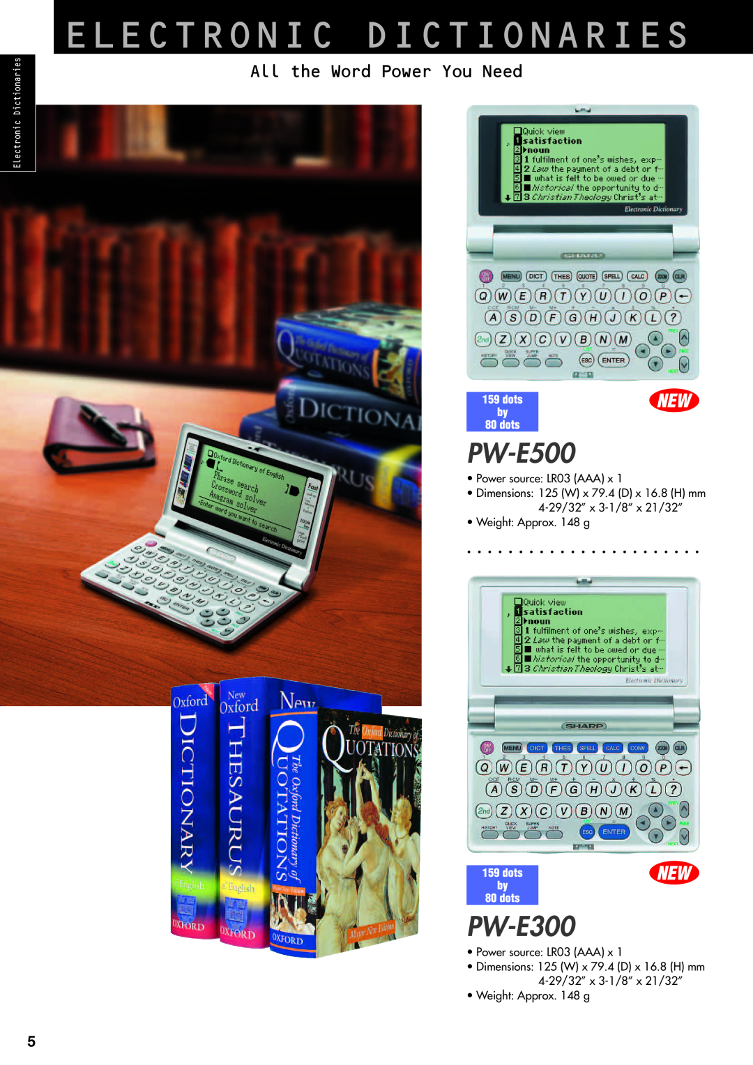 Sharp electronic calculator manual Electronic Dictionaries, PW-E500, PW-E300, All the Word Power You Need 
