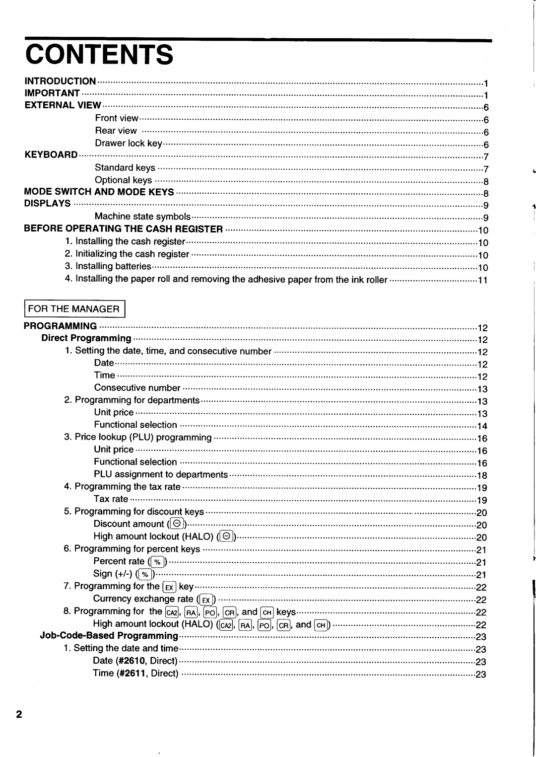 Sharp electronic cash register manual 