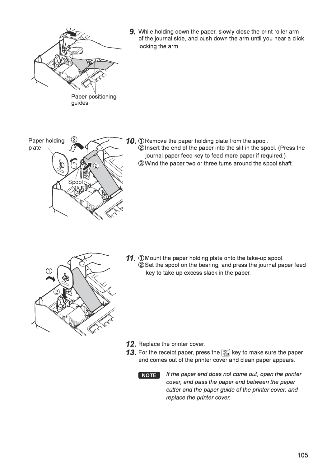 Sharp ER-A347A instruction manual locking the arm Paper positioning guides 