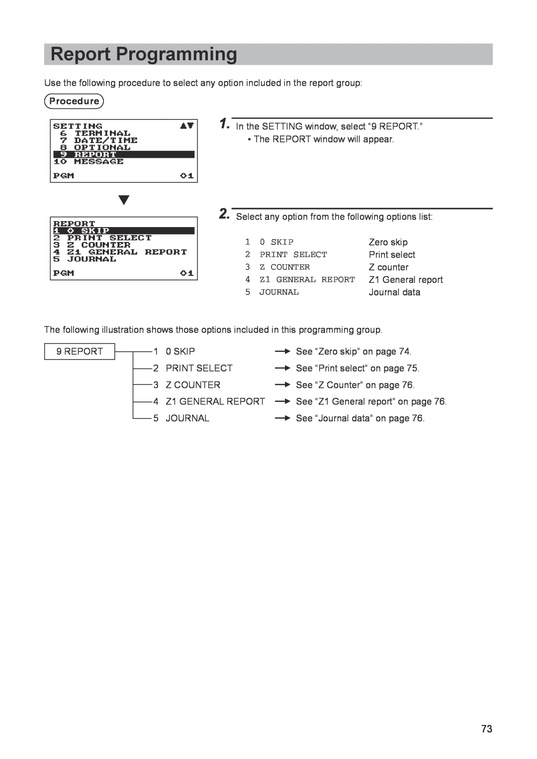 Sharp ER-A347A instruction manual Report Programming, Z1 General report 