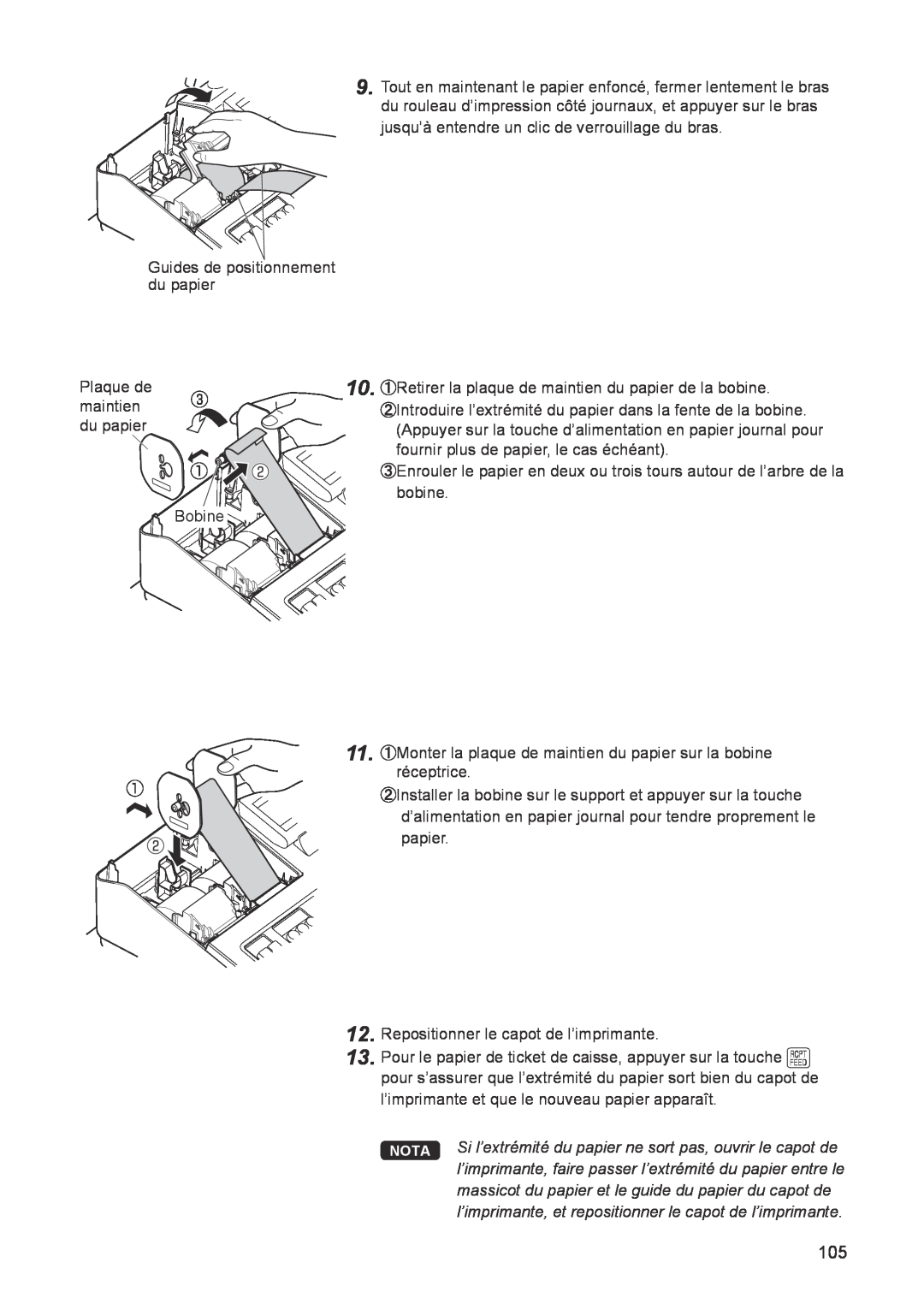 Sharp ER-A347A instruction manual Plaque de maintien du papier 