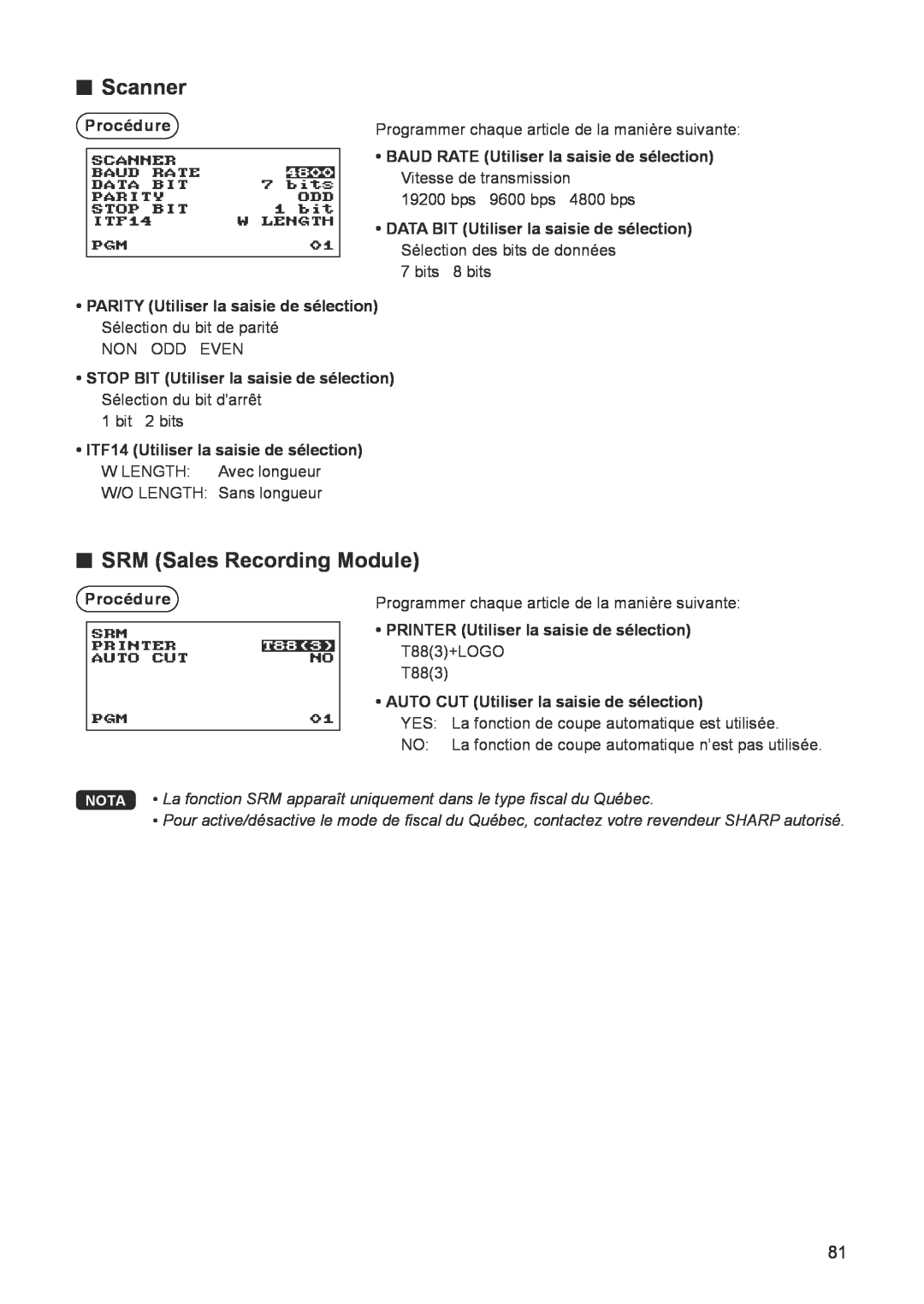Sharp ER-A347A instruction manual Scanner, SRM Sales Recording Module 