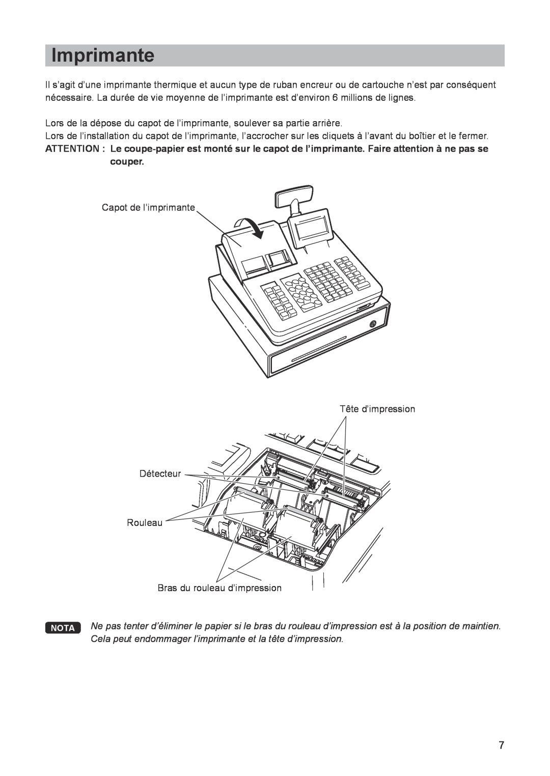 Sharp ER-A347A instruction manual Imprimante 