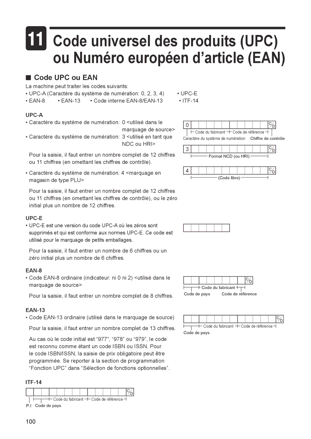 Sharp ER-A347A instruction manual Code UPC ou EAN, EAN-13, ITF-14 