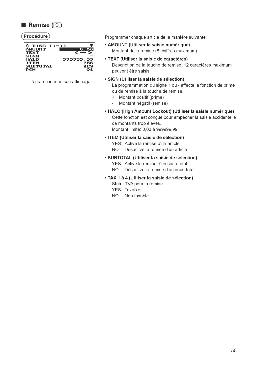 Sharp ER-A347A instruction manual Remise, Text Utiliser la saisie de caractères, Sign Utiliser la saisie de sélection 