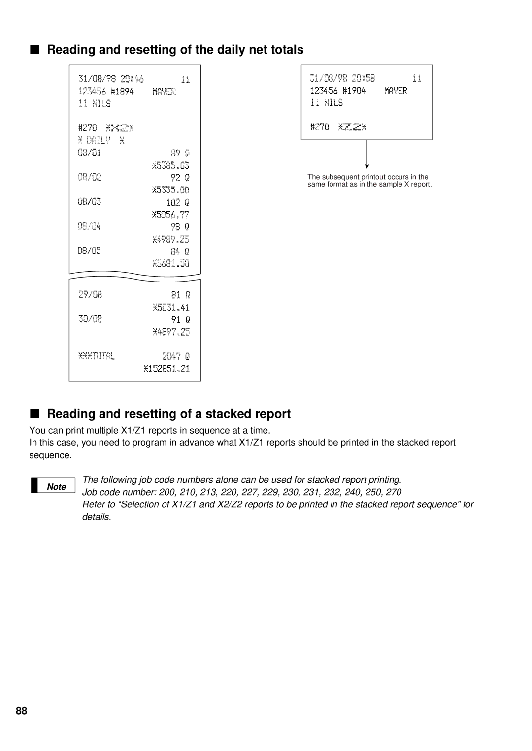 Sharp ER-A440 instruction manual Reading and resetting of the daily net totals 