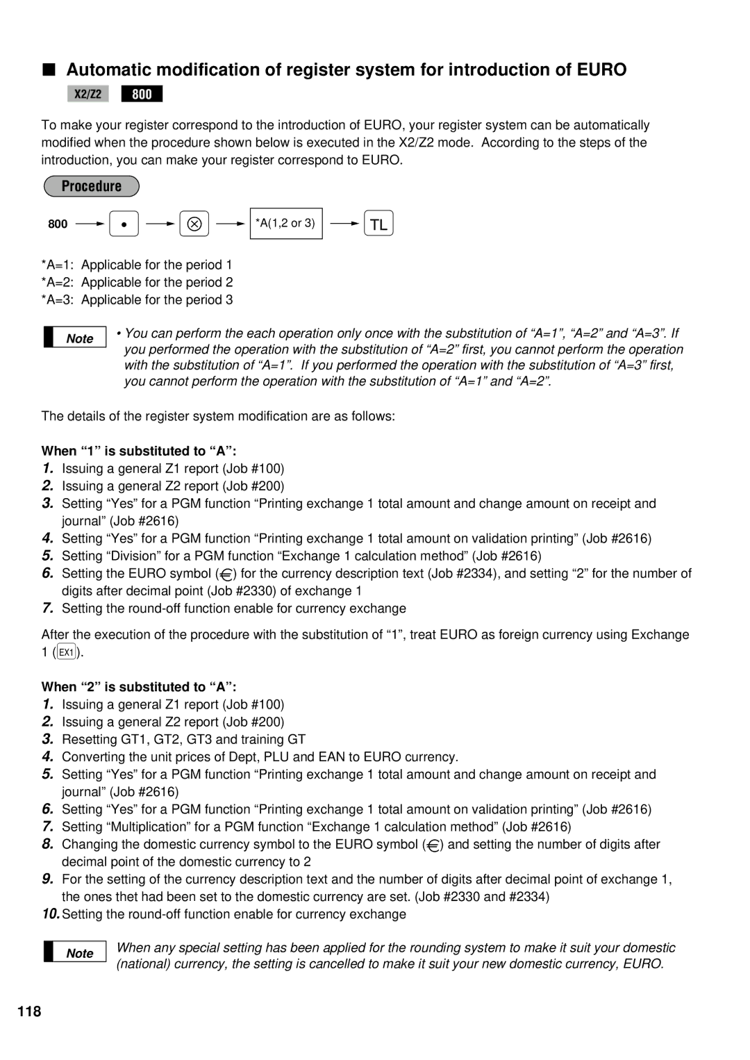 Sharp ER-A440S instruction manual When 1 is substituted to a, When 2 is substituted to a 