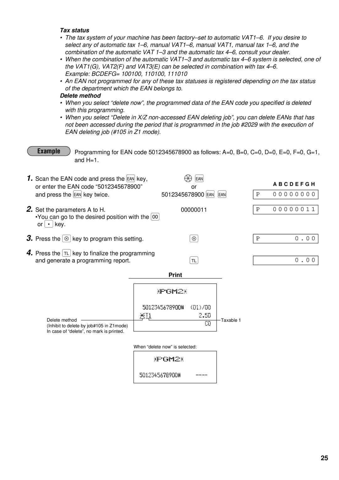 Sharp ER-A440S instruction manual Delete method 