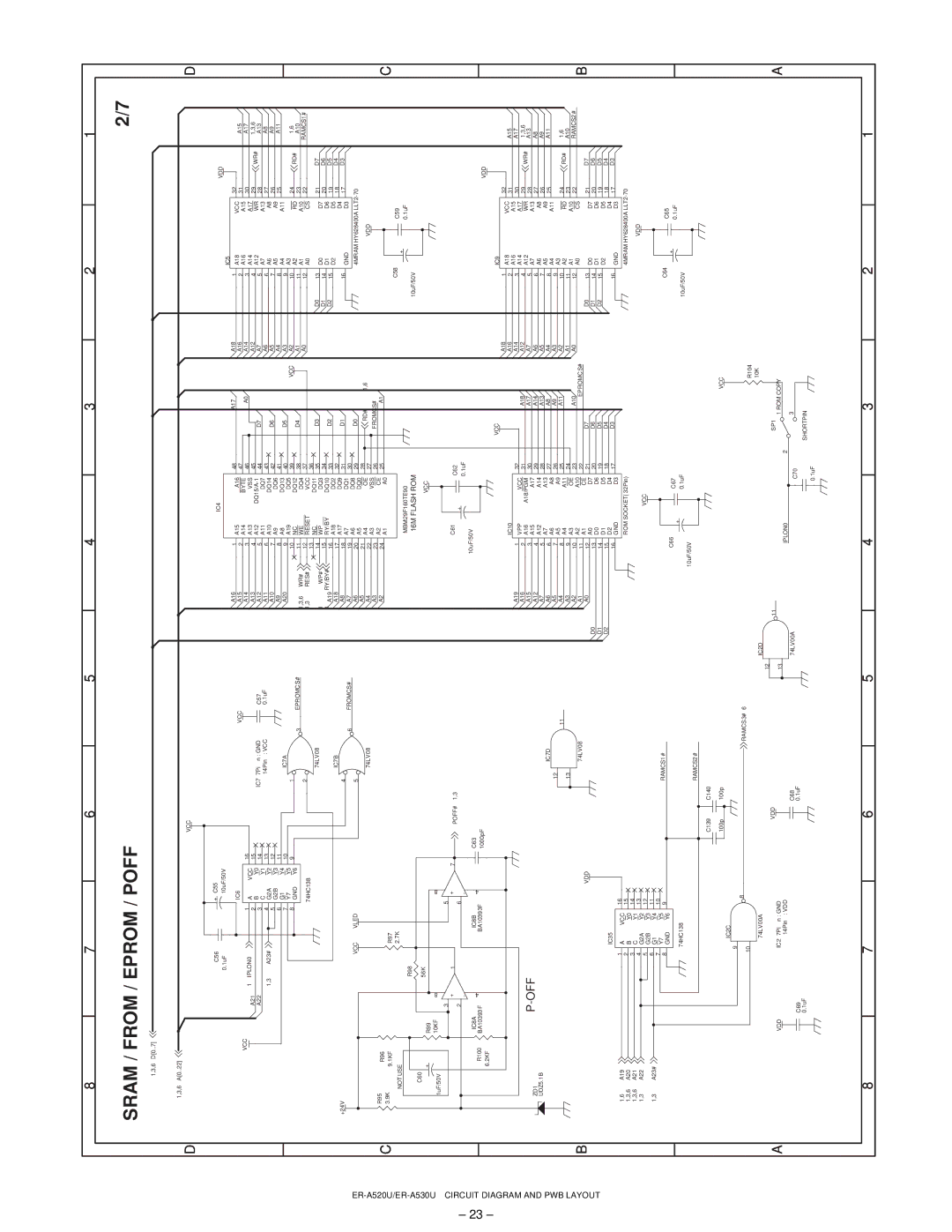 Sharp ER-A530, ER-A520 service manual Sram / from / Eprom / Poff, 16M Flash ROM 