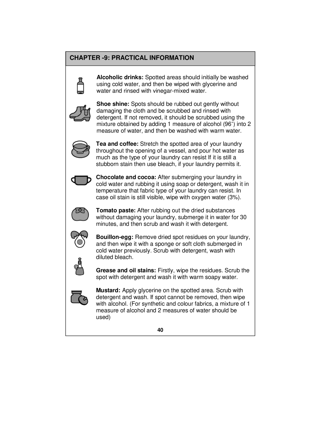 Sharp ESV80HA user manual Practical Information 