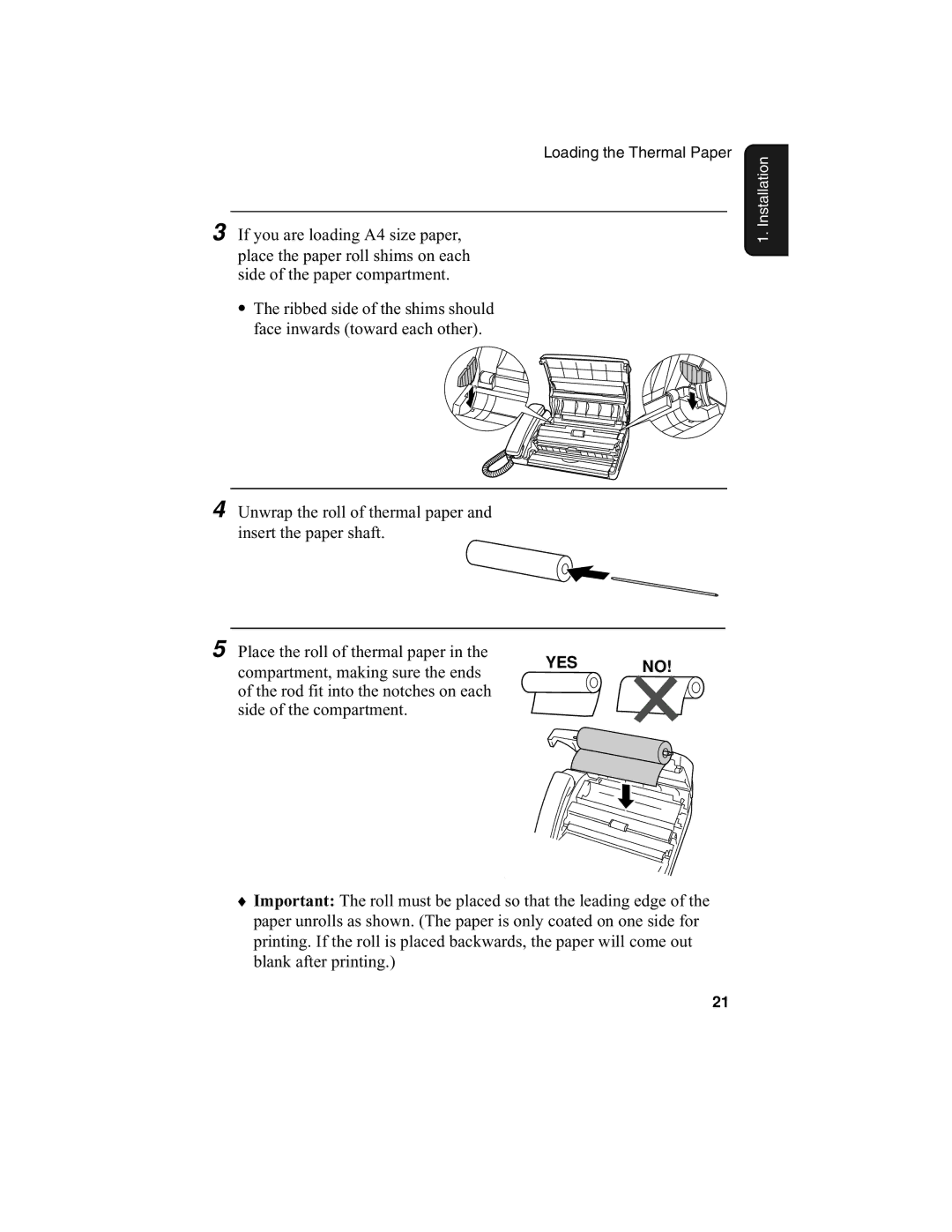 Sharp F0-50 F0-70 operation manual Installation1 