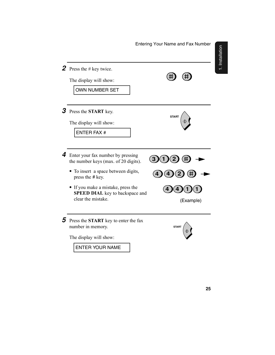 Sharp F0-50 F0-70 operation manual Press the # key twice Display will show 