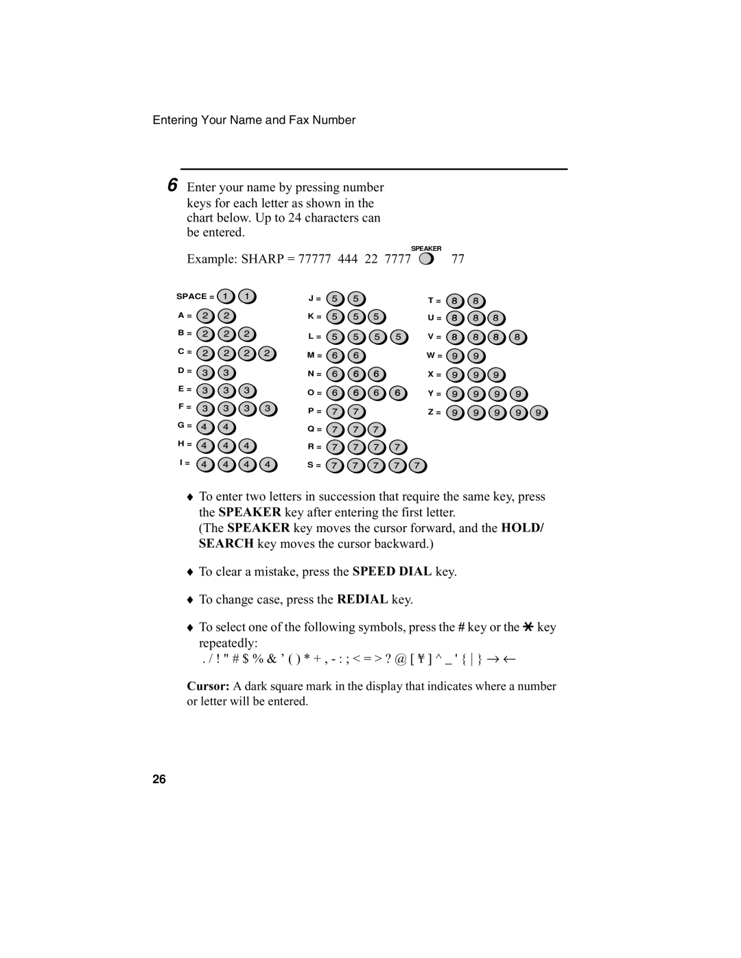 Sharp F0-50 F0-70 operation manual Example Sharp = 77777 444 22 